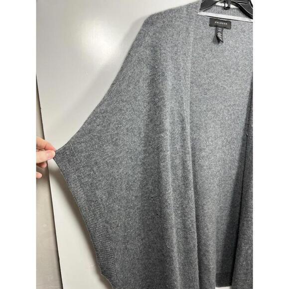 Halogen Women’s 100% Cashmere Open Cardigan Sweater Gray Short Sleeve One Size - Picture 3 of 8